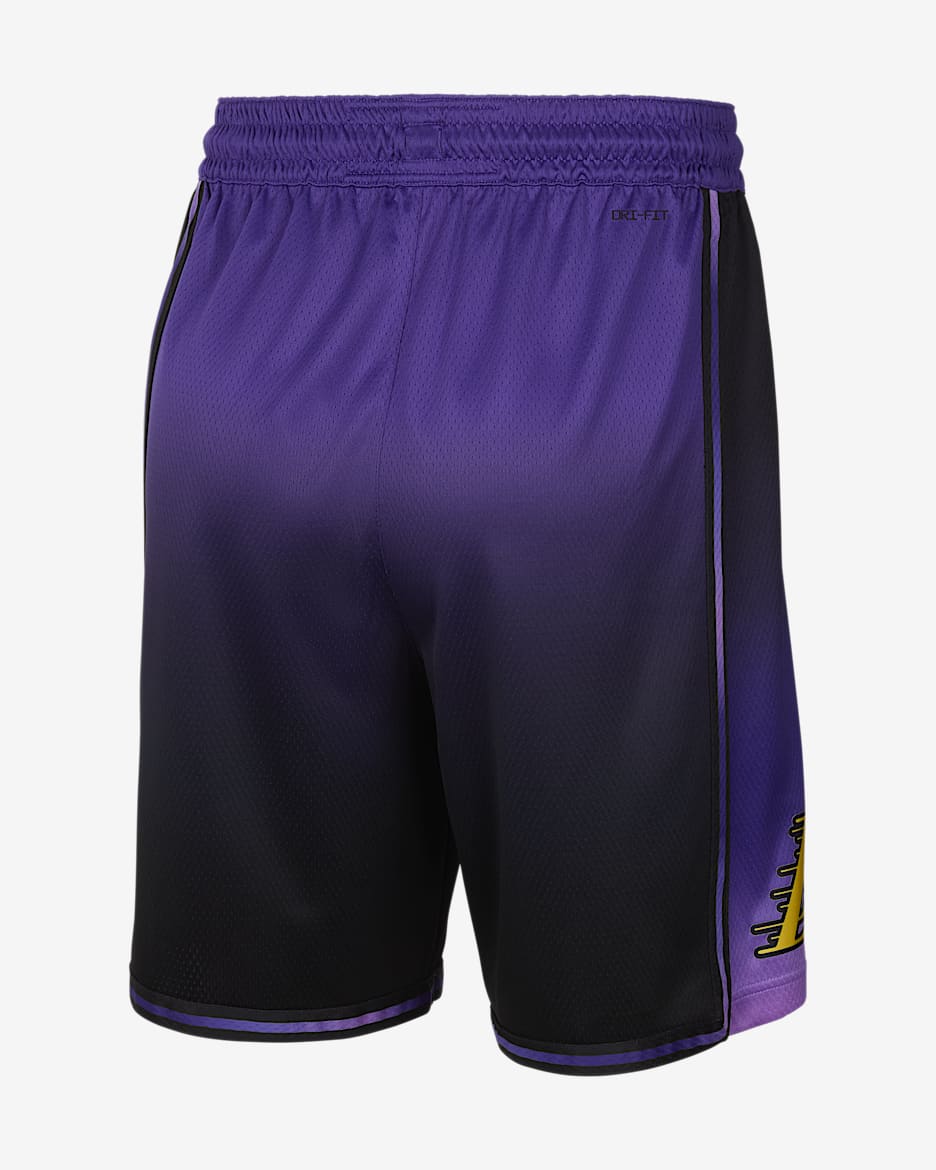 Los Angeles Lakers 2024 25 City Edition Men s Nike Dri FIT NBA Swingman Shorts. Nike